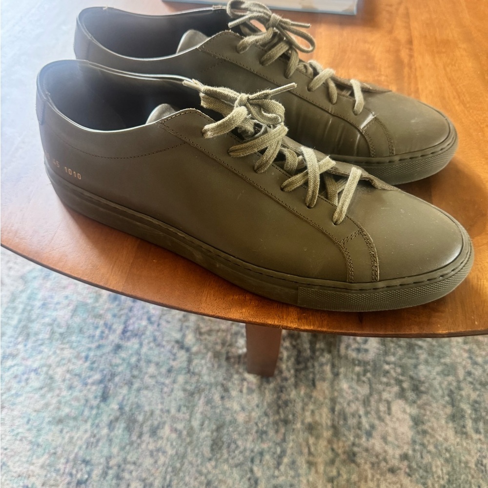 Common Projects Men's Olive Green Sneakers size 45